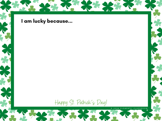 Saint-Patrick/St. Patrick's Day - Google Slides™ Writing Prompts - French/English