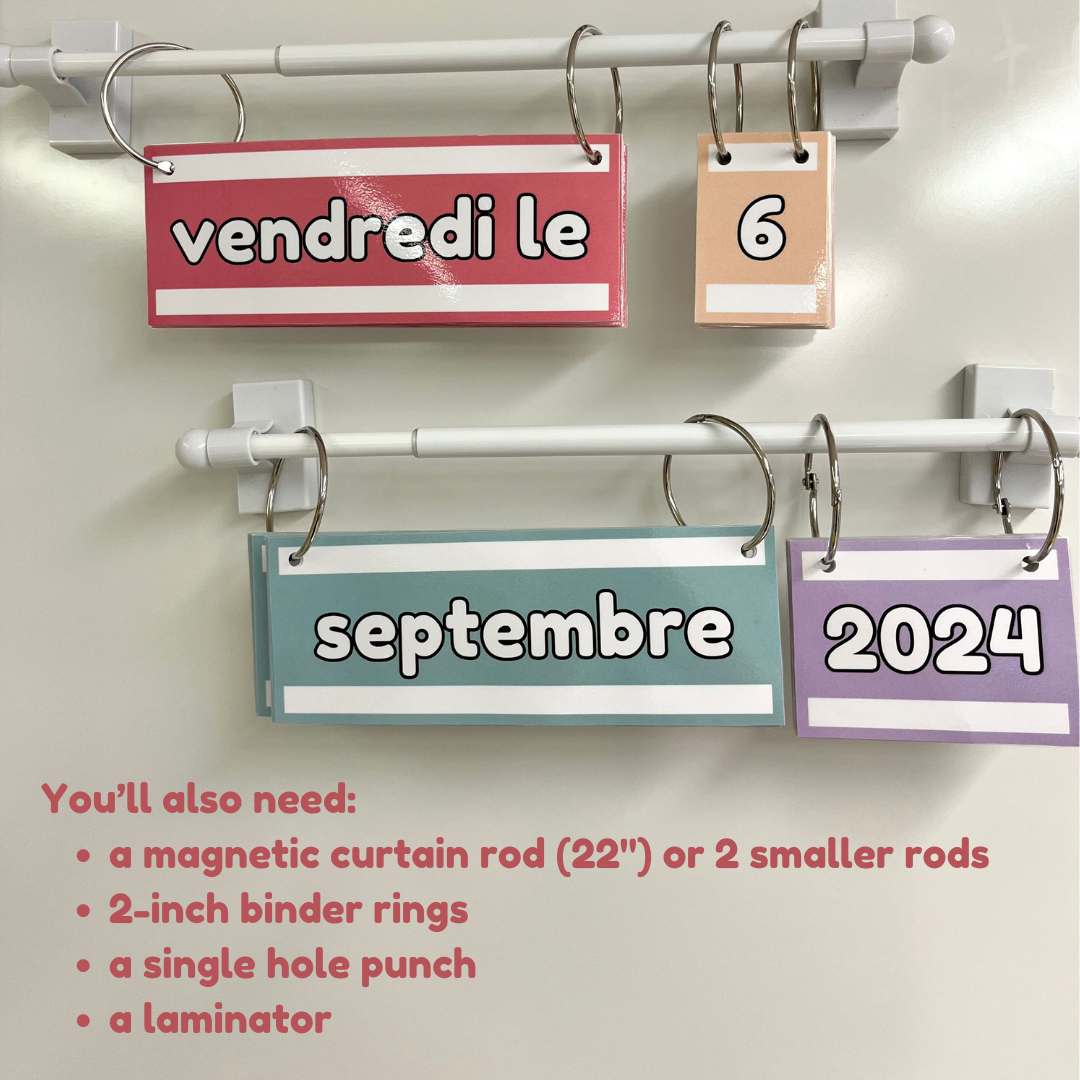 French Classroom Flip Calendar