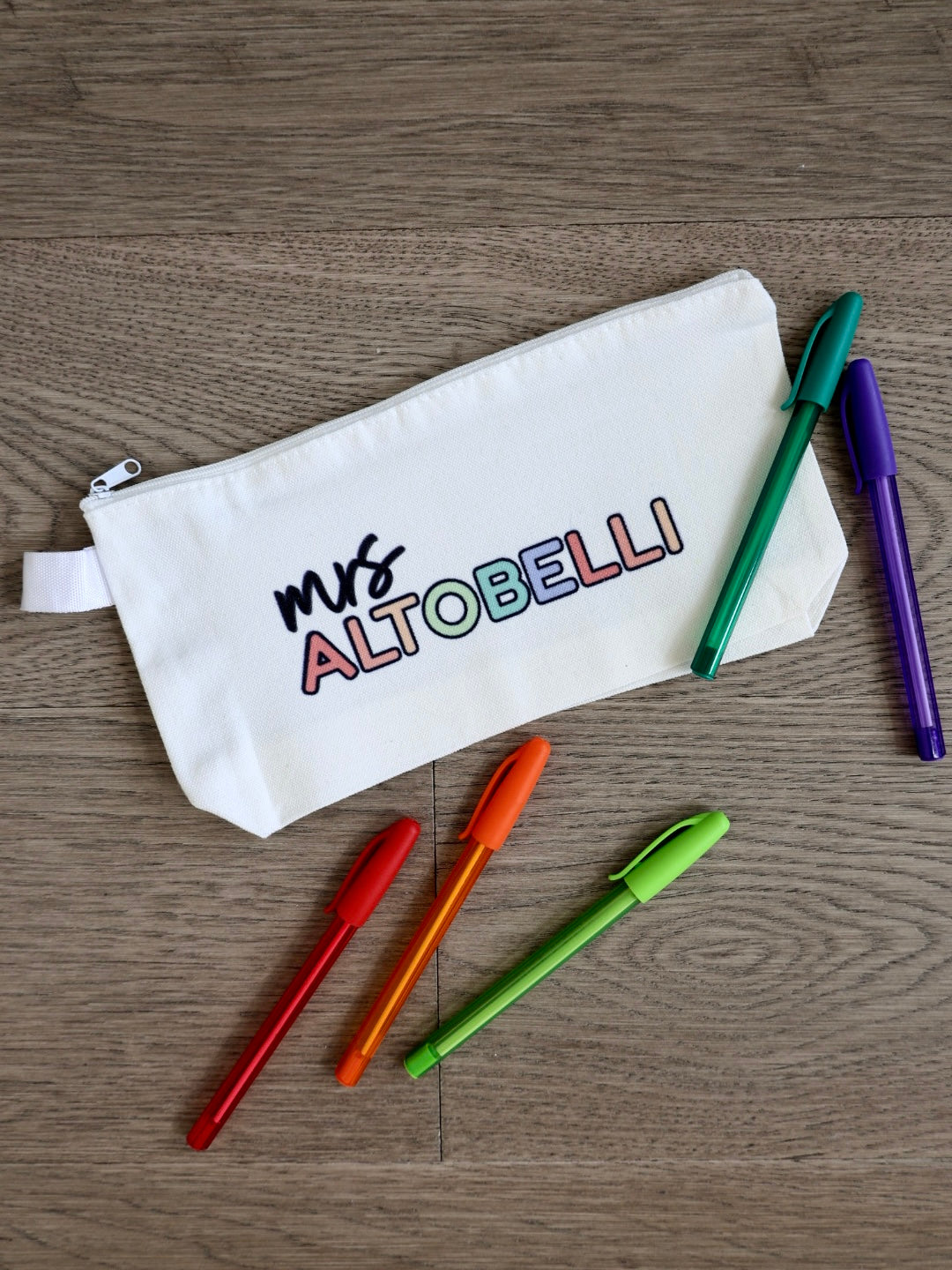 Light Rainbow Personalized Pencil Case