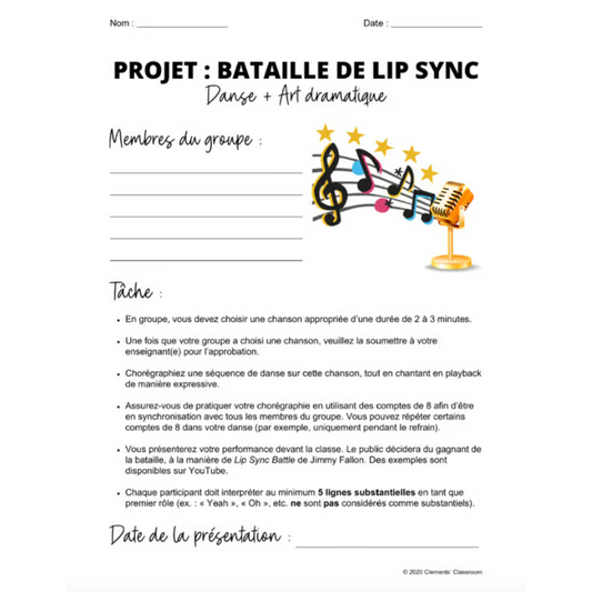 Bataille de Lip Sync - French Dance, Drama, & Music Lip Sync Battle Assignment