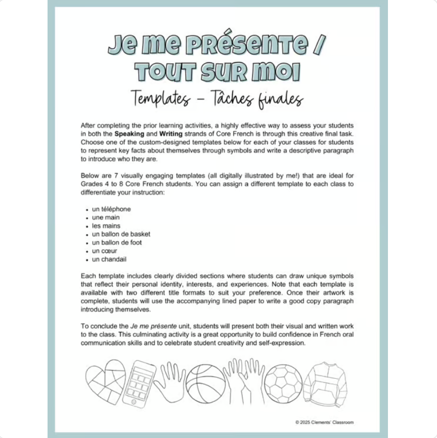 Speaking September - Oral Communication Activities for the Core French Classroom