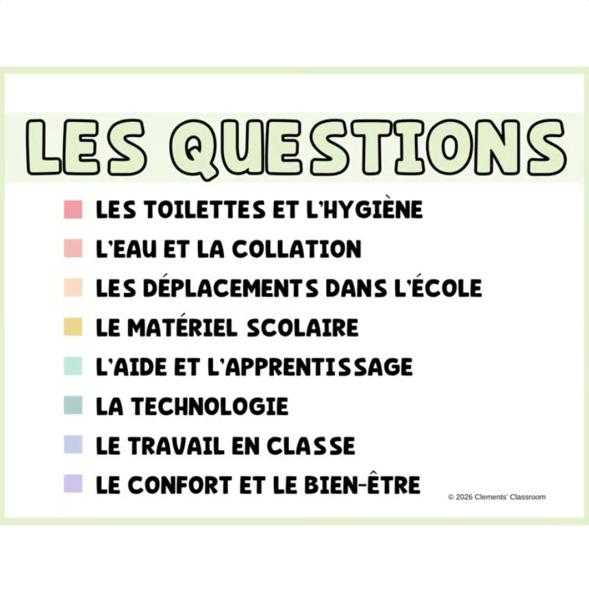 Est-ce que je peux... ? / Puis-je... ? French Classroom Phrases Bulletin Board