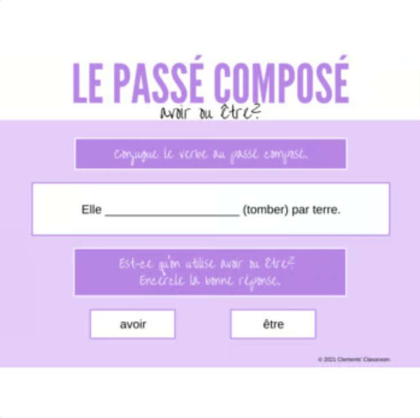 Le Passé Composé - Avoir & Être - Google Slides™ Lesson and Activities