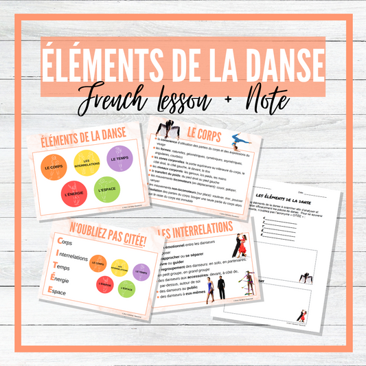 Les éléments de la danse - French Elements of Dance BUNDLE!