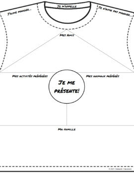 Je me présente - All About Me - English & French T-Shirt Writing Assignment