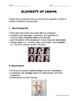Elements of Drama Note and Template