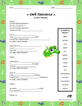 Les Animaux - French Songs / Chansons - Fill in the Blanks Listening Activities