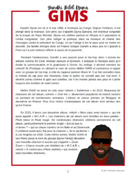 GIMS : Biographie d'un Francophone célèbre - French Biography Reading