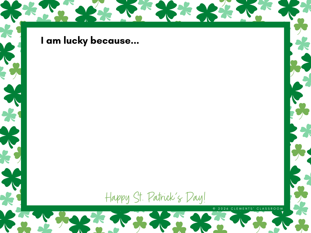 Saint-Patrick/St. Patrick's Day - Google Slides™ Writing Prompts - French/English
