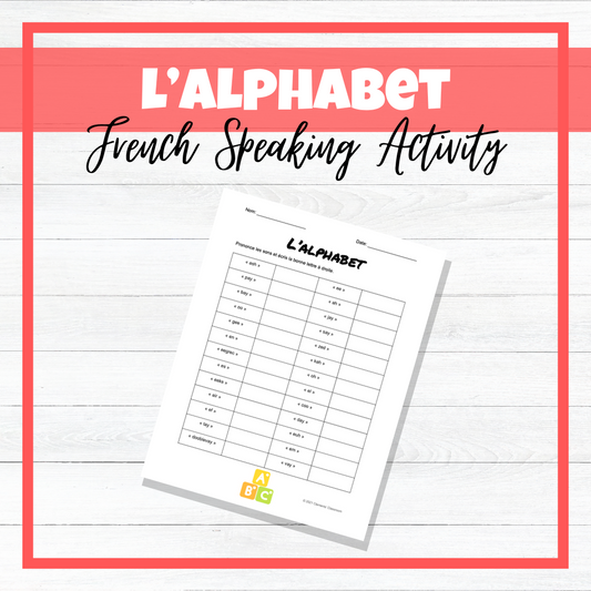 Alphabet en français - French Alphabet Speaking Activity