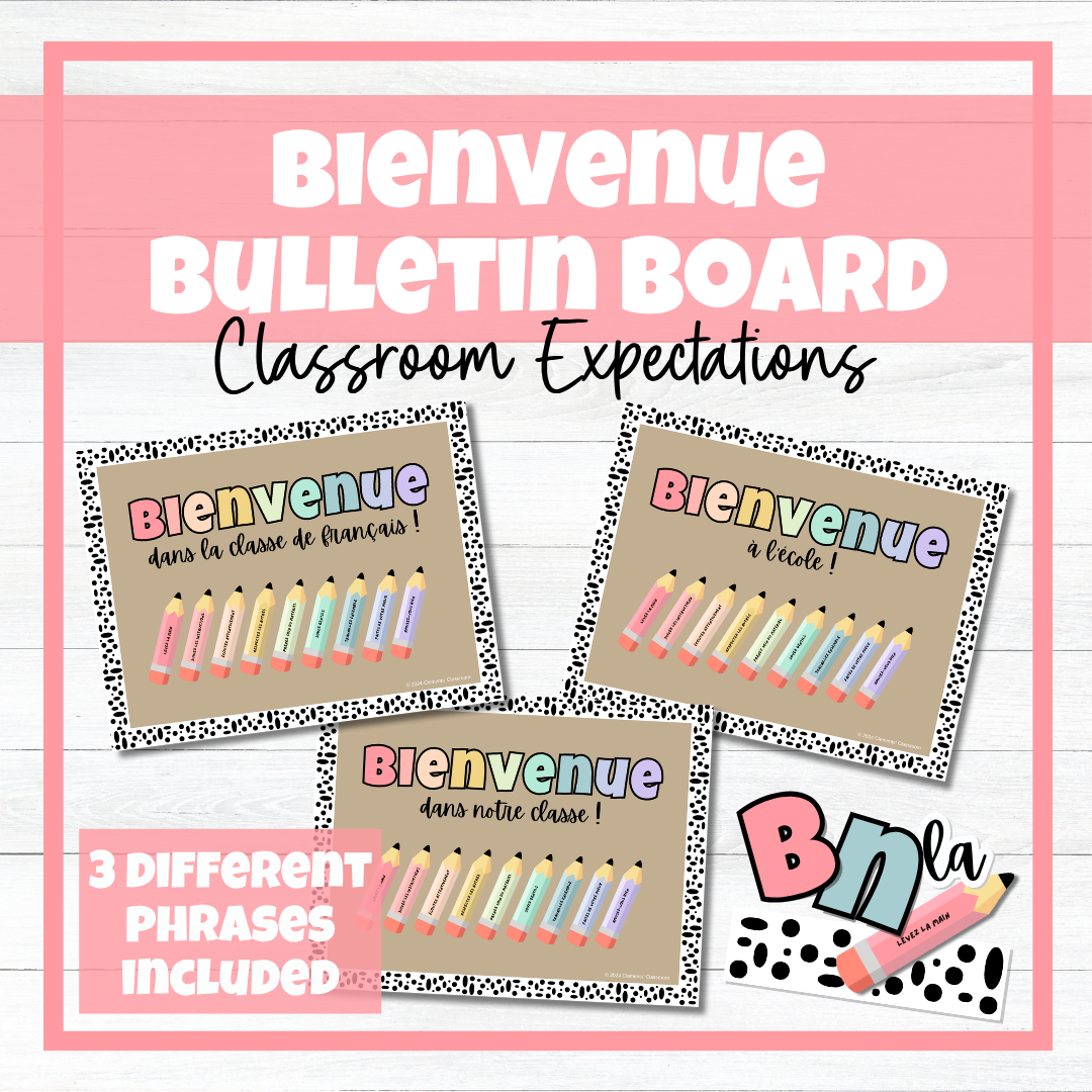 Bienvenue French Bulletin Board Back to School Display - Classroom Expectations