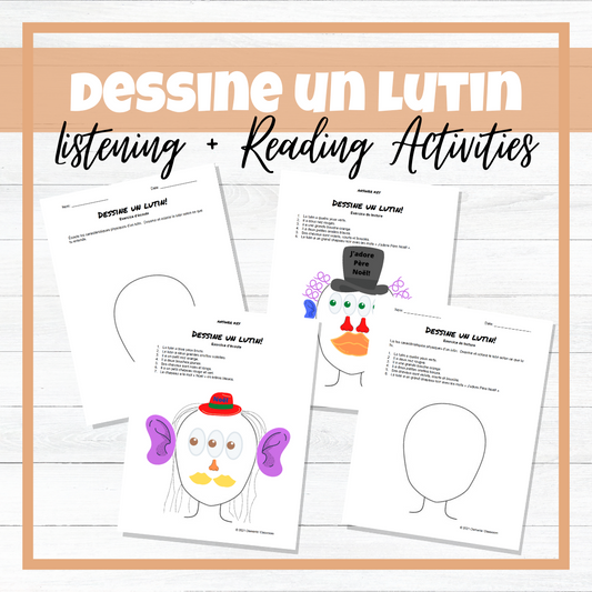 Dessine un lutin ! - Les Parties du Corps - Listening + Reading Activities