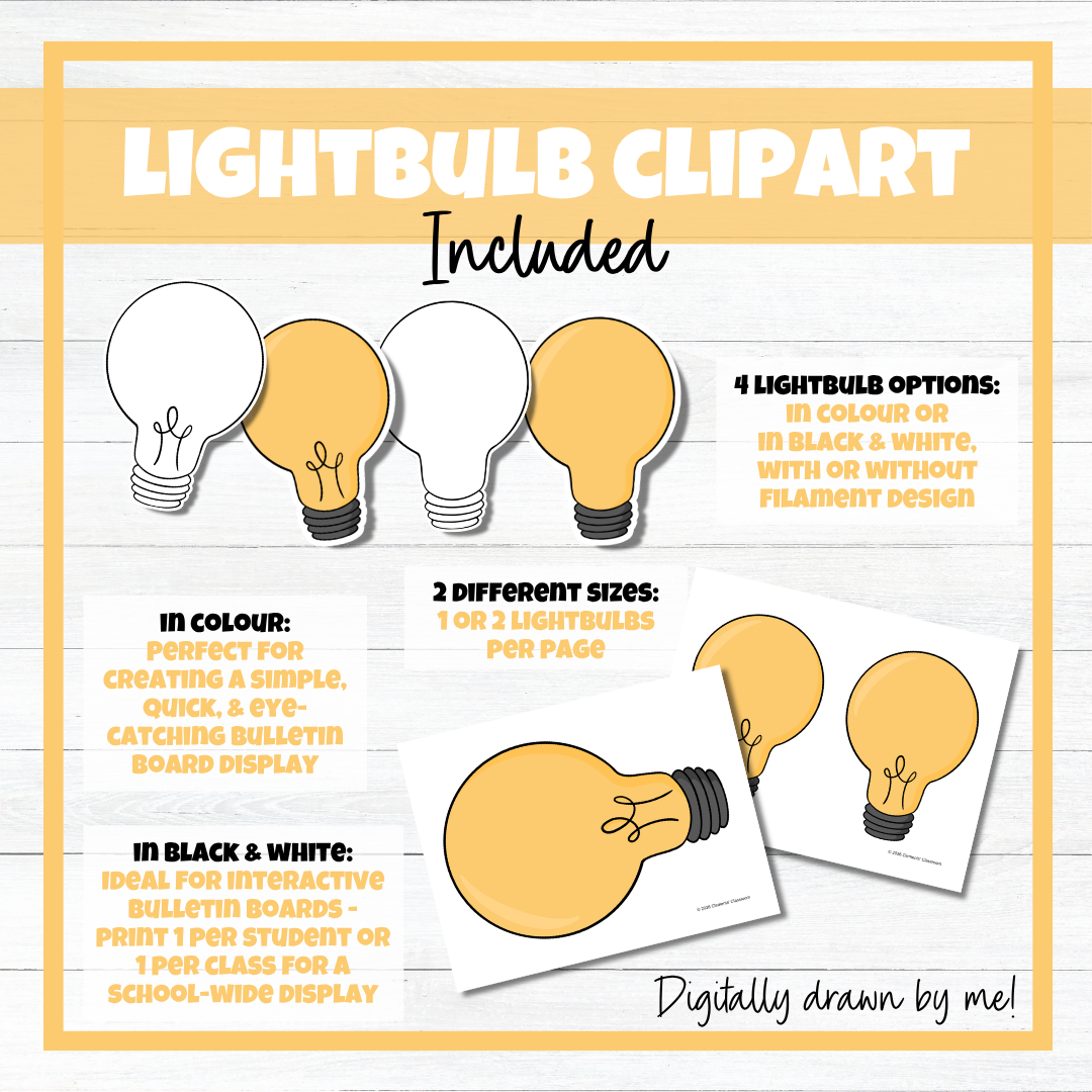 End of School Year Lightbulb Bulletin Board, Craftivity Flipbook, & Worksheets