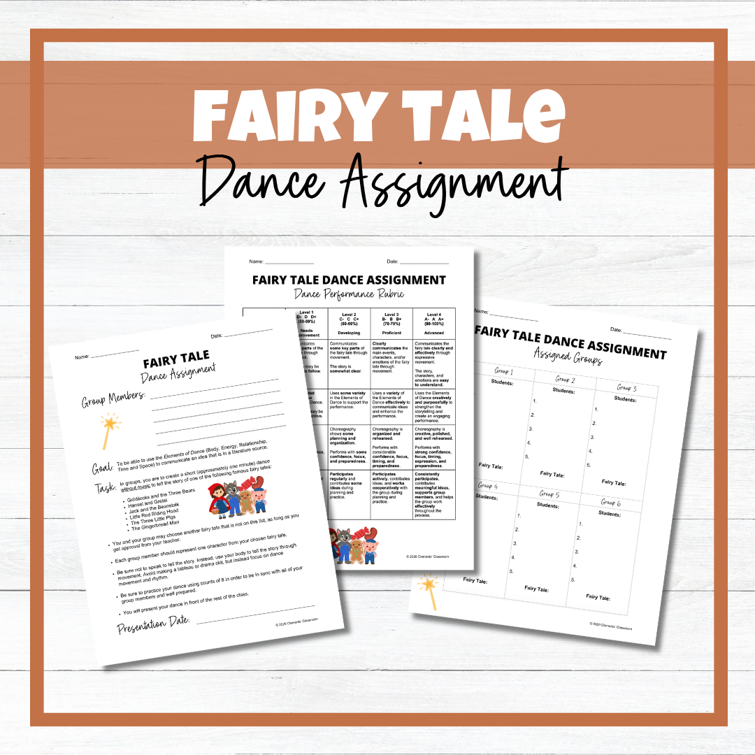 Fairy Tale Dance Assignment - Handout + Rubric
