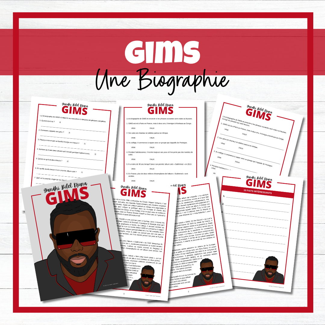 Les Musiciens Francophones - Francophone Musicians French Biographies - Reading Comprehension BUNDLE!