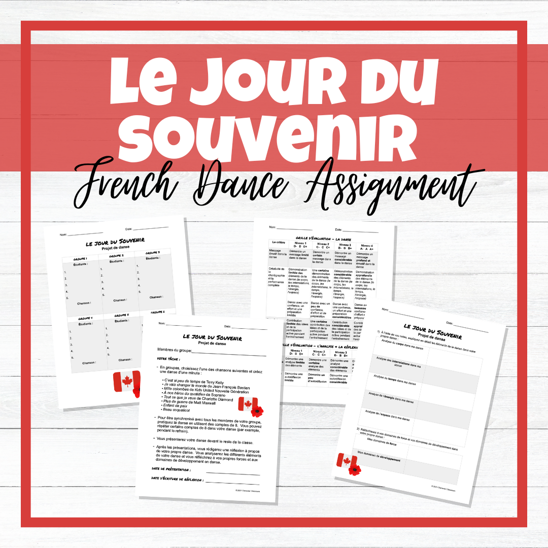 Jour du Souvenir / Journée des anciens combattants - French Dance Assignment