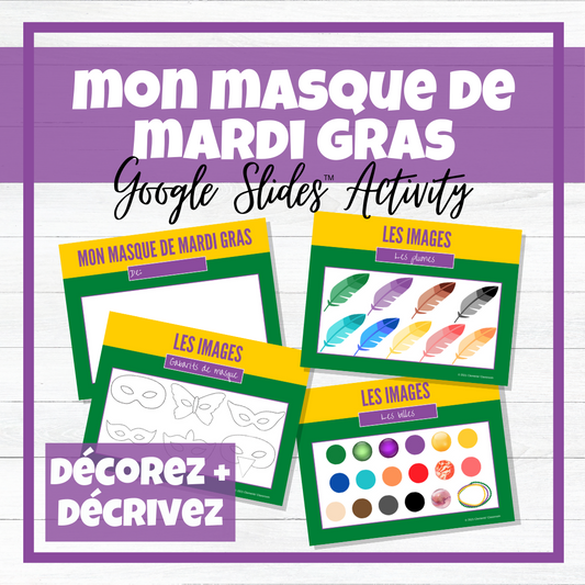 Mardi Gras - Décorez un masque! - Decorate a Mask - Google Slides™ Activity