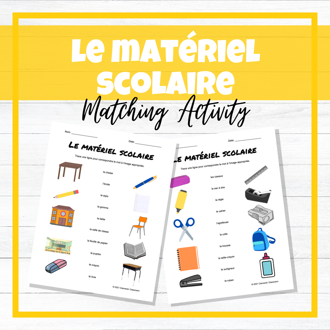 Matériel Scolaire - School Supplies French Unit - BUNDLE!