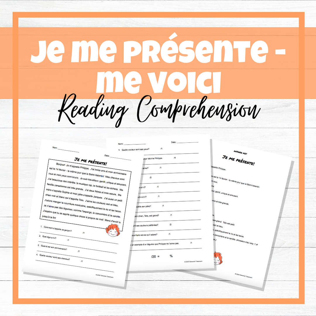 Je me présente - French All About Me - Reading Comprehension - BUNDLE!