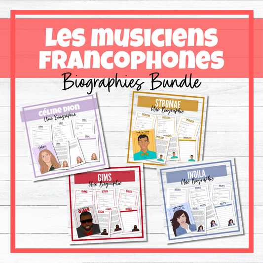 Les Musiciens Francophones - Francophone Musicians French Biographies - BUNDLE!