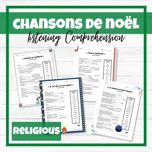 Chansons de Noël - Christmas French Songs - Listening Activities - RELIGIOUS