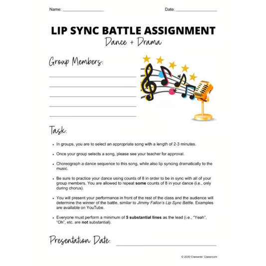 Lip Sync Battle - Dance, Drama, & Music Assignment