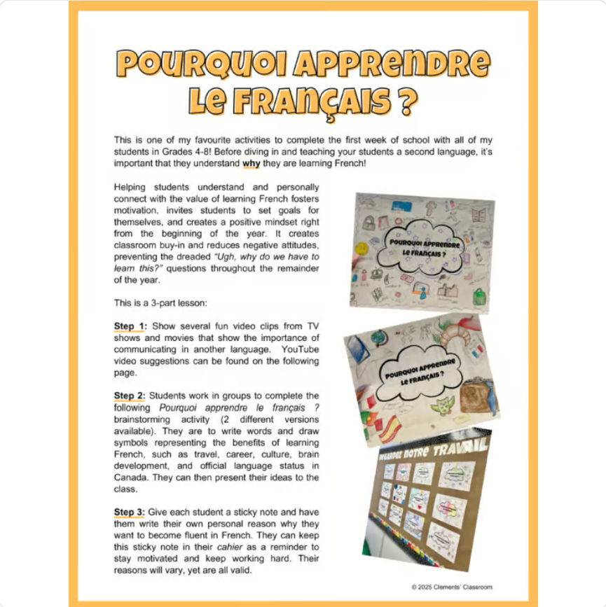 Speaking September - Oral Communication Activities for the Core French Classroom