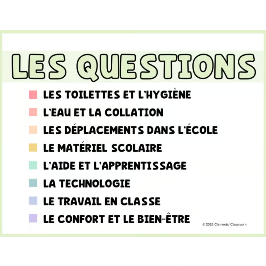 Est-ce que je peux... ? / Puis-je... ? French Classroom Phrases Bulletin Board