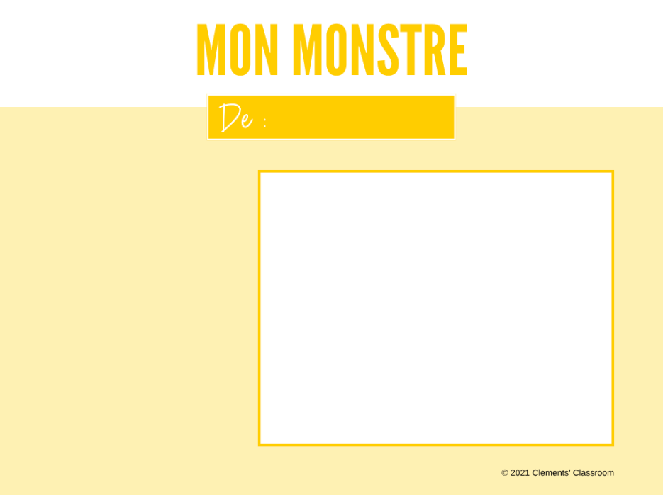 Décris et dessine les monstres! - Parties du corps - Google Slides™ Writing Activities