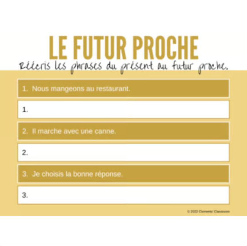 Le Futur Proche - French Near Future Tense - Google Slides™ Lesson + Activities