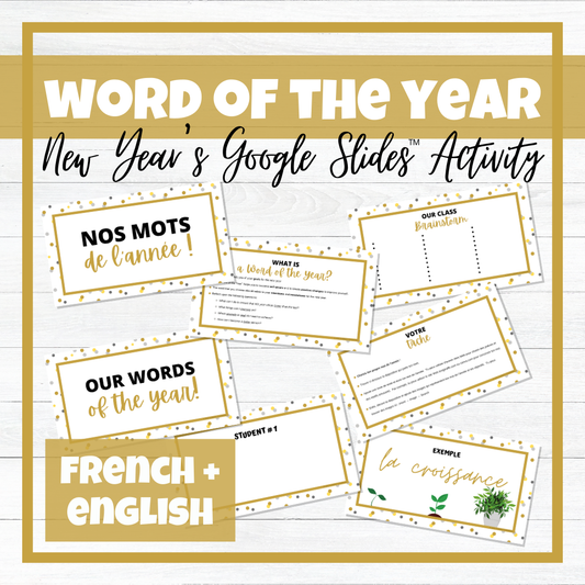 Mot de l'année / Word of the Year - New Year's Bilingual Google Slides™ Activity