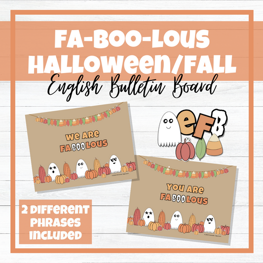 fa-BOO-lous English Halloween and Fall Bulletin Board Display