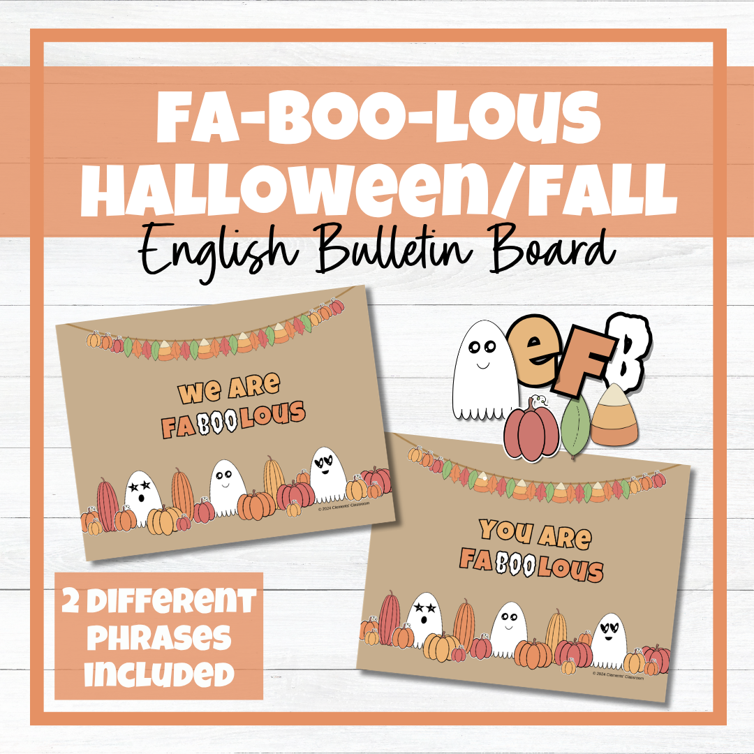 fa-BOO-lous English Halloween and Fall Bulletin Board Display