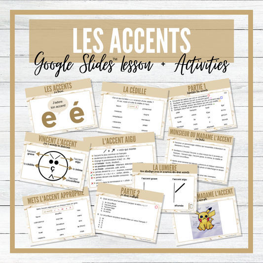 French Accents - Google Slides™ Lesson and Interactive Activities