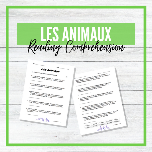 Animaux - Animals - Reading Comprehension