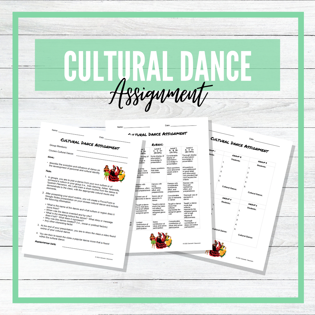 Cultural Dance Assignment – Clements' Classroom