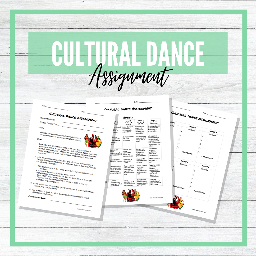 Cultural Dance Assignment