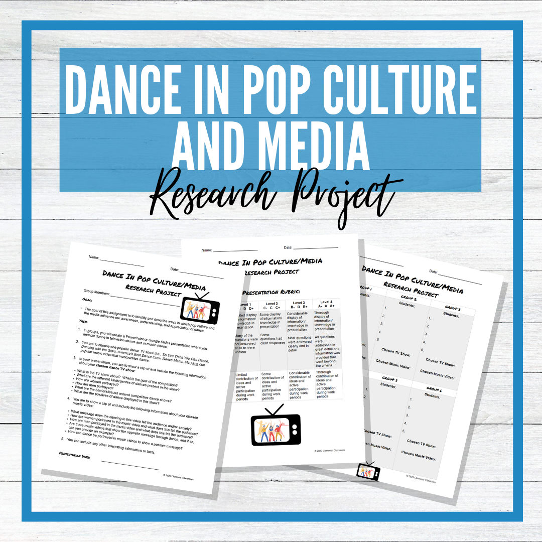 Dance in Pop Culture and Media Research Project