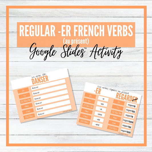 Regular -ER French Verbs (au présent) - Google Slides™ Mini-Lesson & Activity