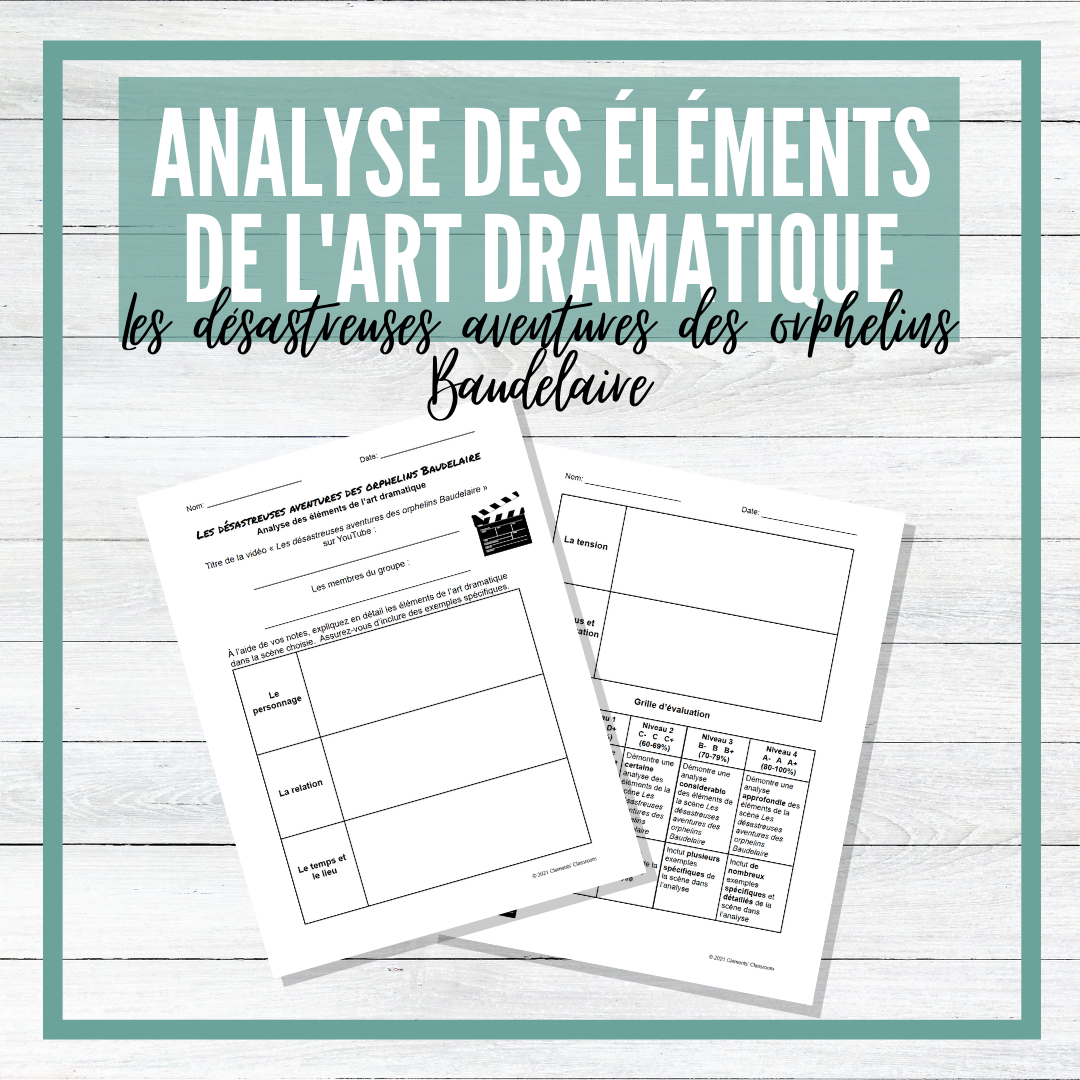 Analyse des éléments de l'art dramatique - French Elements of Drama Analysis