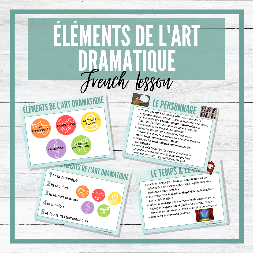 Les éléments de l'art dramatique - French Elements of Drama BUNDLE!