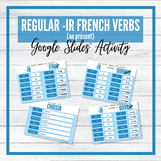 Regular -IR French Verbs (au présent) - Google Slides™ Mini-Lesson & Activity