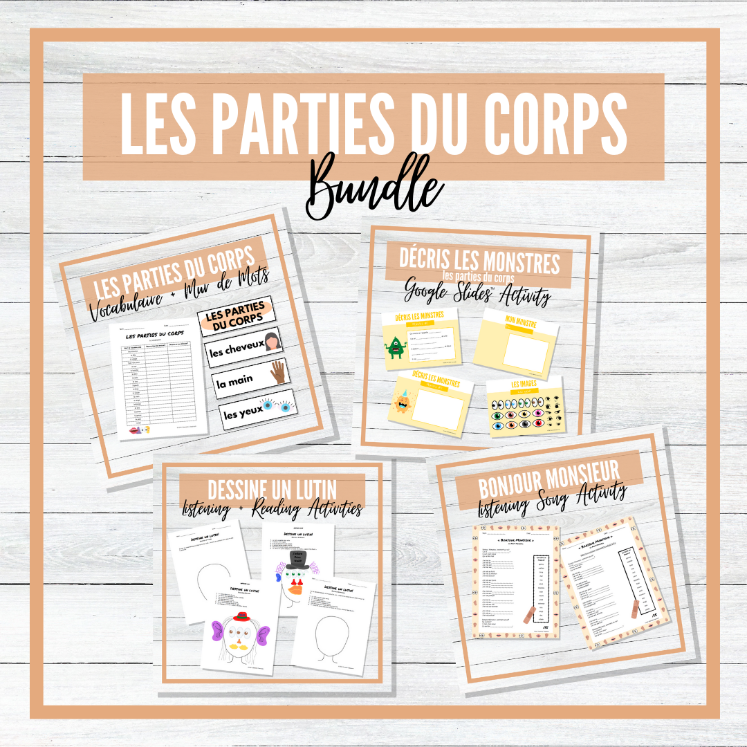 Les Parties du Corps - Body Parts French Unit - BUNDLE!