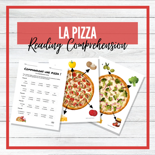 Commandons une pizza ! - Pizza - French Reading Comprehension Task