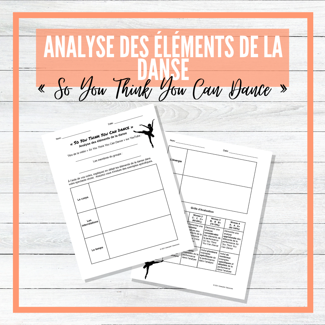 Les éléments de la danse - French Elements of Dance BUNDLE!