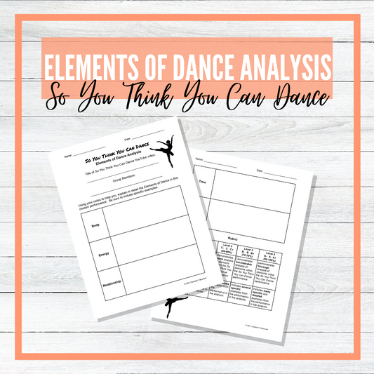 So You Think You Can Dance - Elements of Dance Analysis