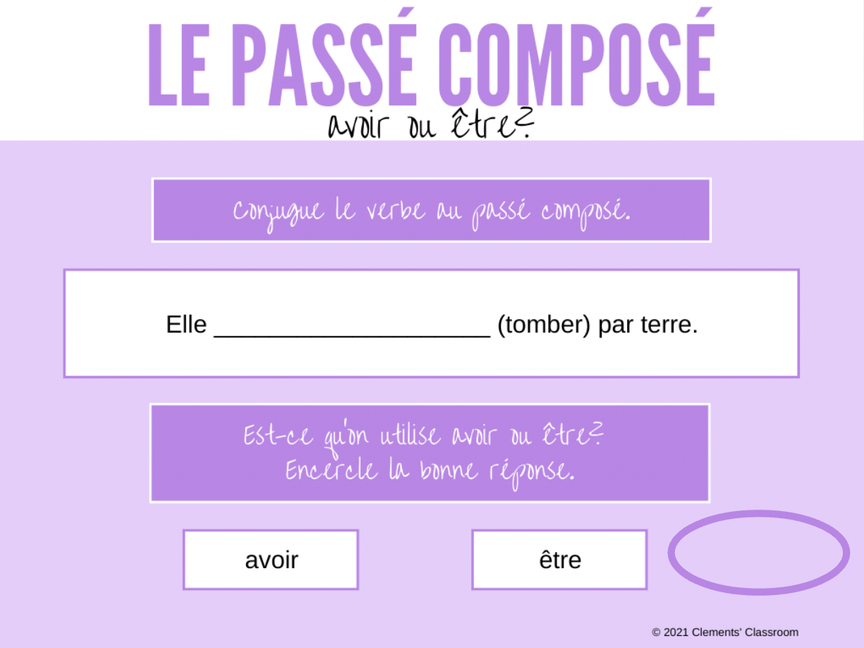 Le Passé Composé - Avoir & Être - Google Slides™ Lesson and Activities