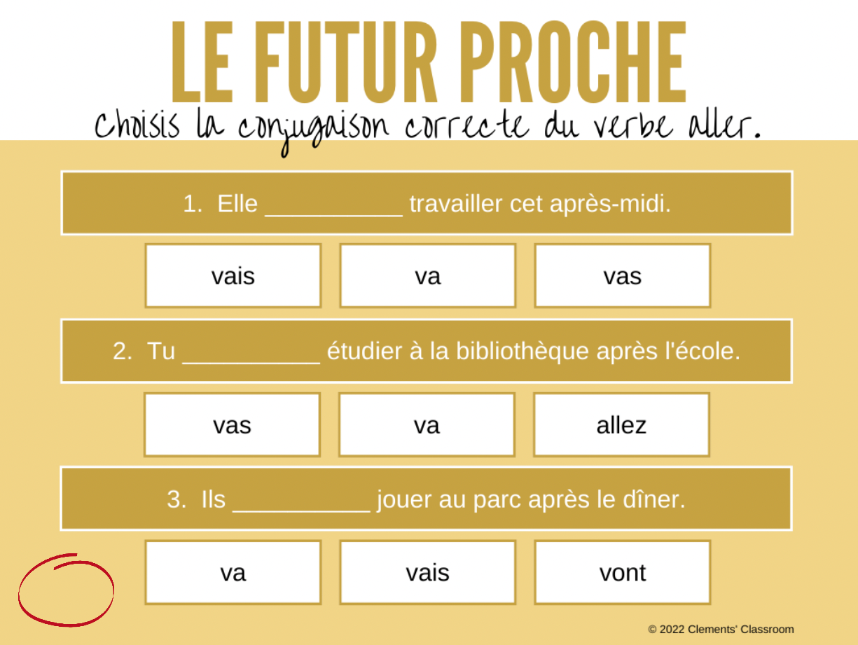 Le Futur Proche - French Near Future Tense - Google Slides™ Lesson + A ...