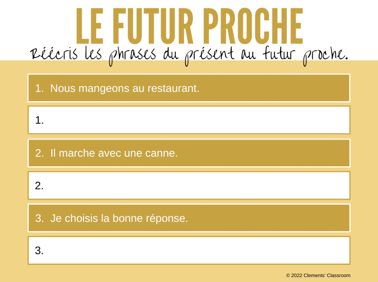 Le Futur Proche - French Near Future Tense - Google Slides™ Lesson + Activities