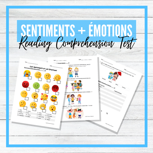 Sentiments et Émotions - Feelings and Emotions - French Reading Comp Test